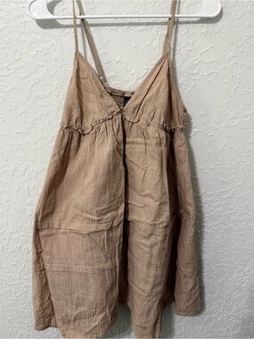wild fable tan cotton gathered dress